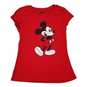 Disney Junior's Classic Mickey Mouse Graphic Red T-Shirt Size Medium